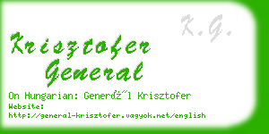 krisztofer general business card